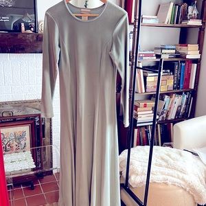 Sage Green Velour Fitted Dress in S
